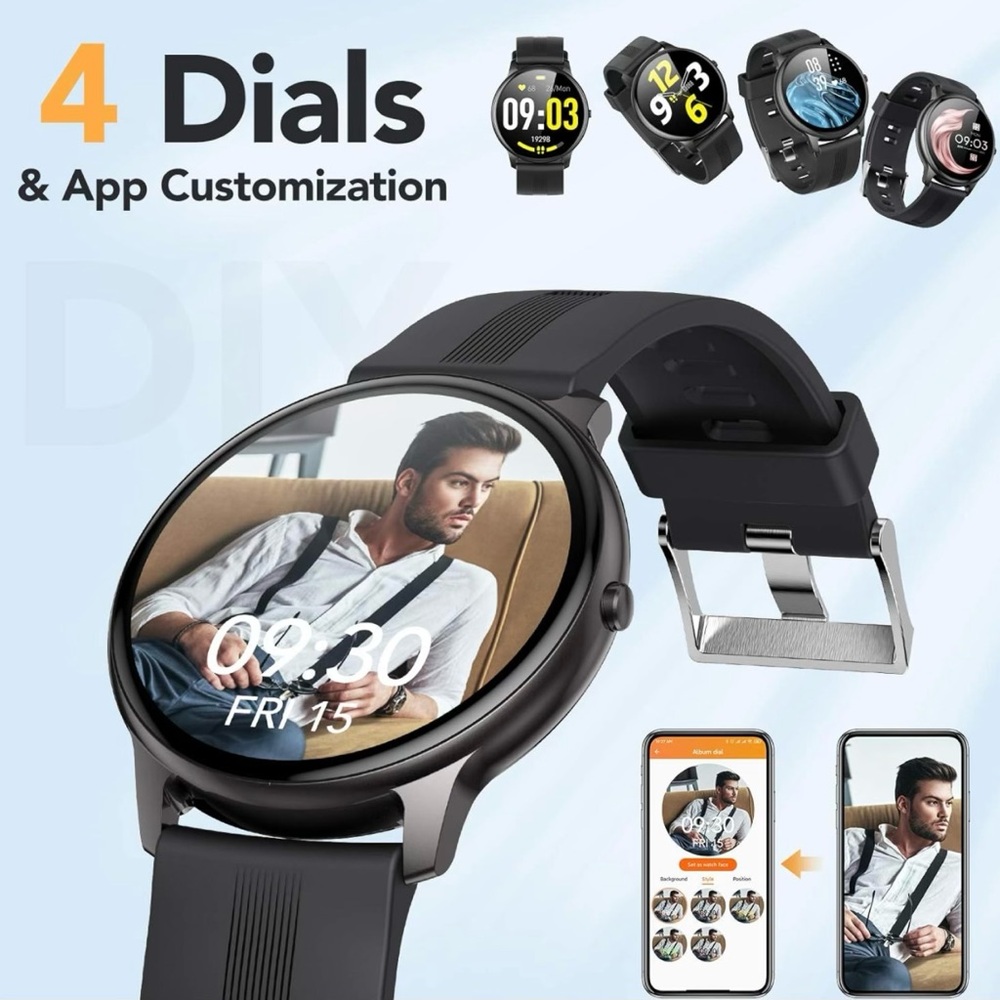 NWOT SMARTWATCH for android and iOS. Black, fitness tracker - Picture 4 of 7